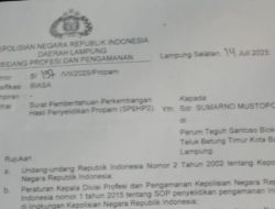 Kasus Sporadik 189 Ha Diduga Palsu, 2 Perwira Polda Lampung Terancam Sidang Disiplin
